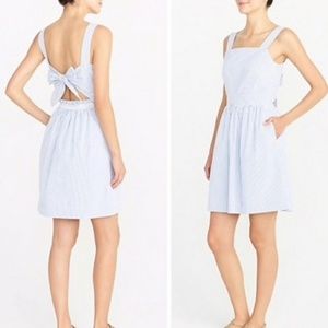 J CREW | XL | tie back! Seer-sucker apron dress